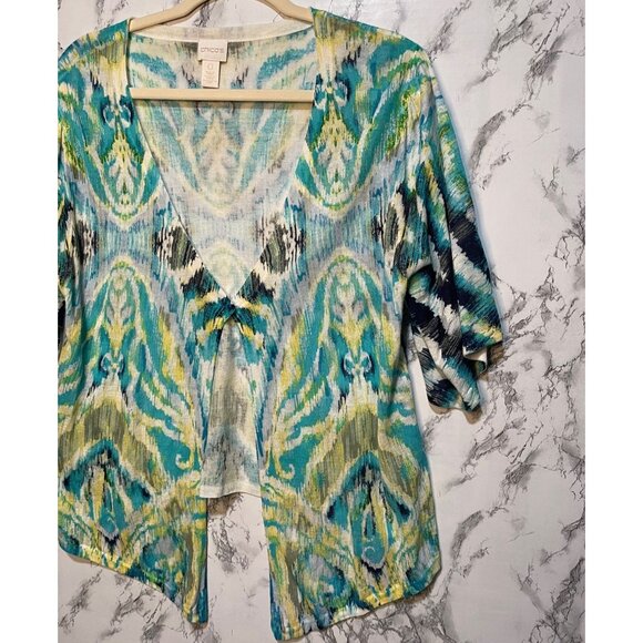 Chico's Women's Open-Front Kimono Cardigan  Size 0  Multicolor - Picture 2 of 8